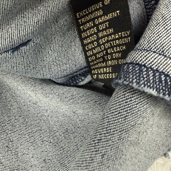 NEW DG2 by Diane Gilman Floral Denim Jean Jacket Women Size Medium Split Cuffs - Picture 8 of 12